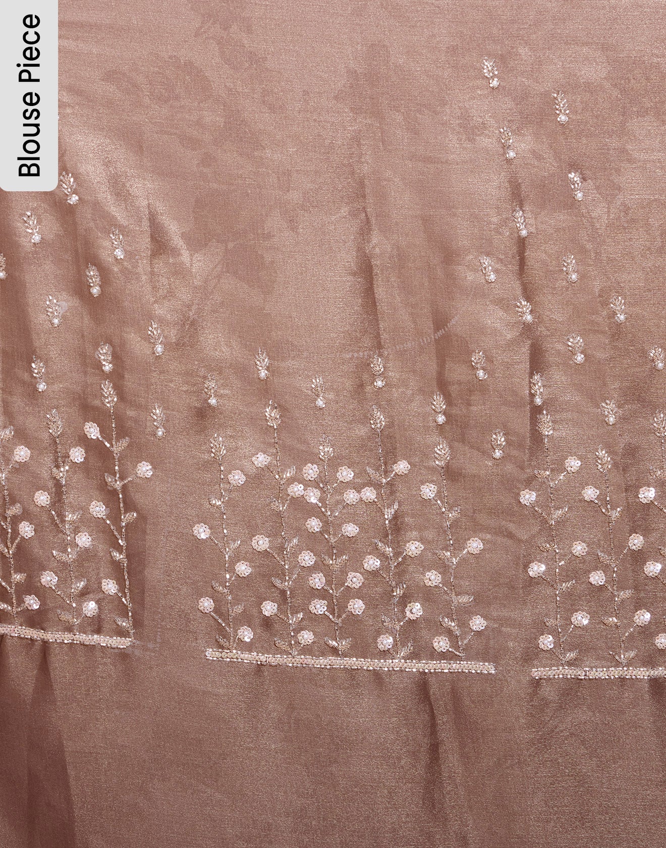 Mocha Brown Embellished Organza Saree