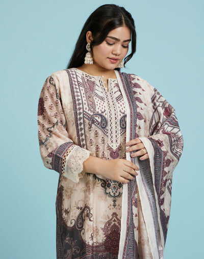 Mughal-E-Khas Printed Cotton Silk Kurta Set online