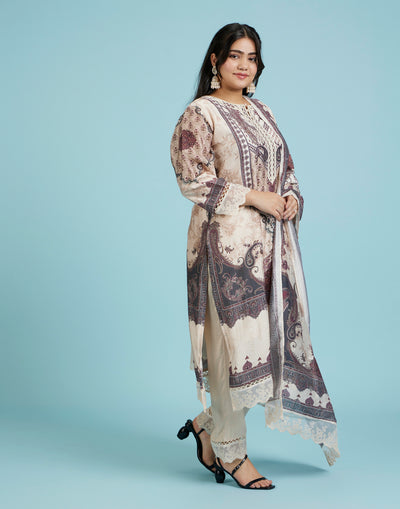 Mughal-E-Khas Printed Cotton Silk Kurta Set online