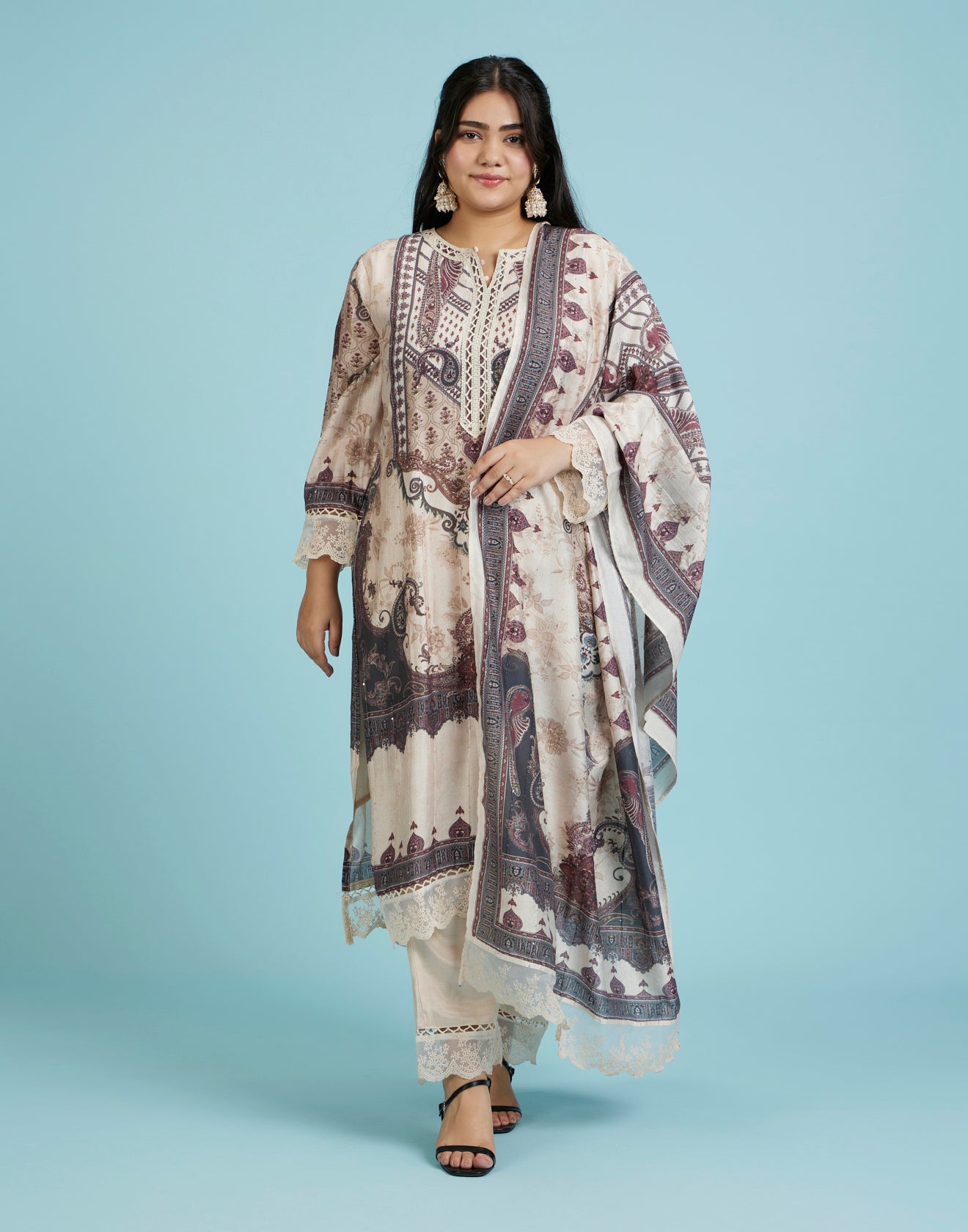 Mughal-E-Khas Printed Cotton Silk Kurta Set online