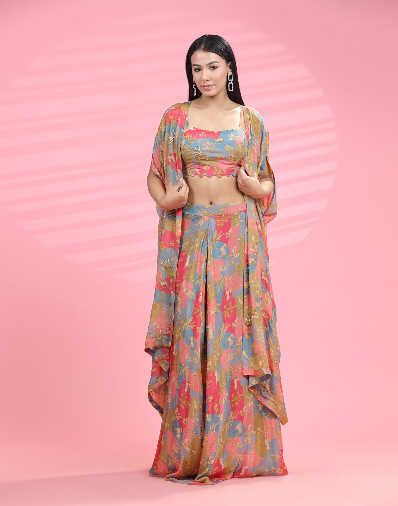 Multicolor Printed Fusion Co-ord Set