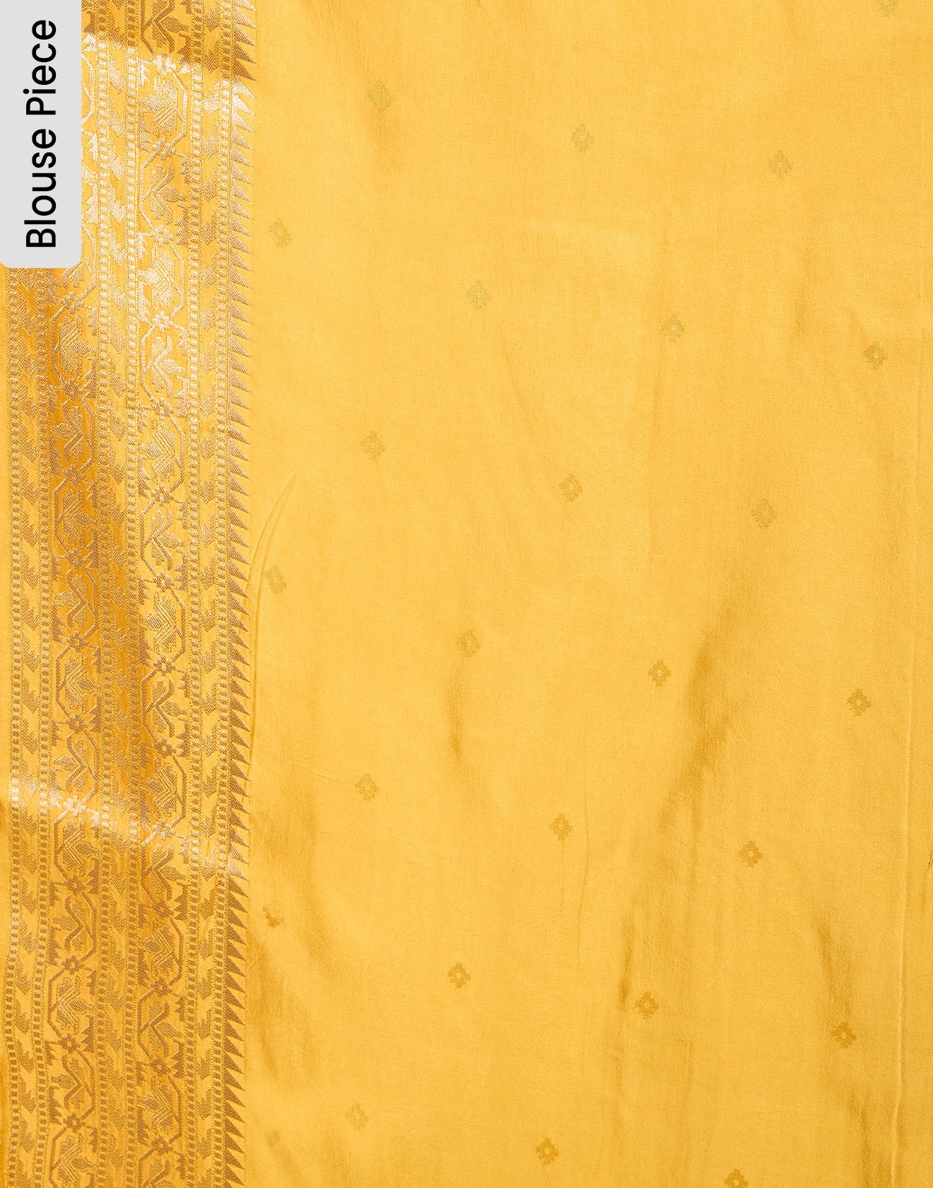 Mustard Yellow Floral Weave Silk Saree