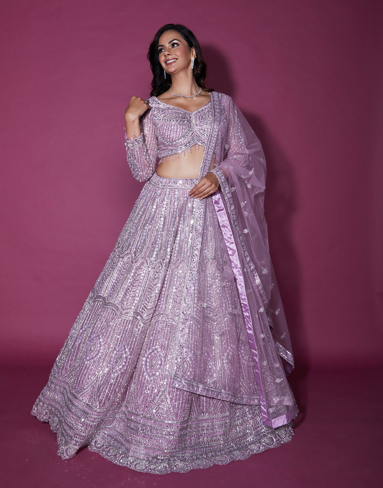 Orchid Haze Embellished Bridal Lehenga Set