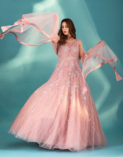 Pastel Pink Cocktail Gown