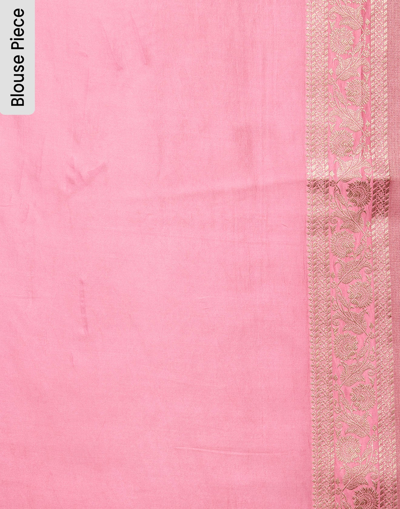 Plain Peach Floral Border Silk Saree