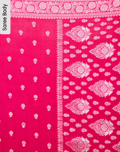 Raani Pink Phool Butta Silk Saree