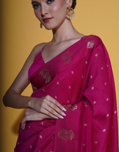 Rani Gulmohar Zari Butta Silk Saree