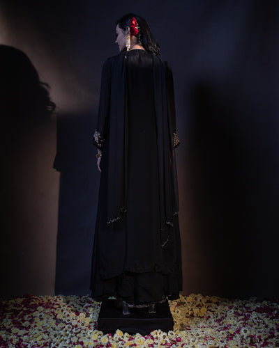 Raven Black Embroidered Salwar Suit Set
