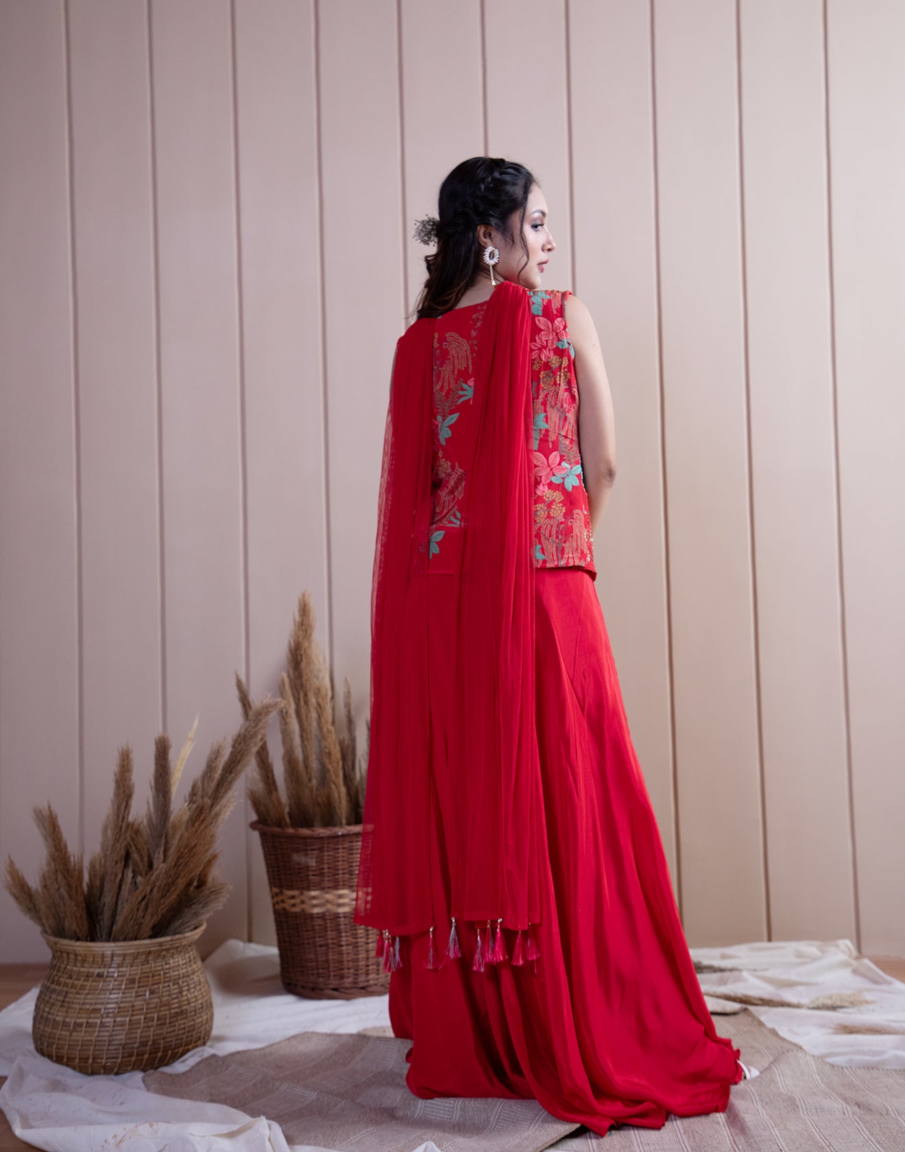 Buy Roseate Embroidered Festive Fusion Set Online