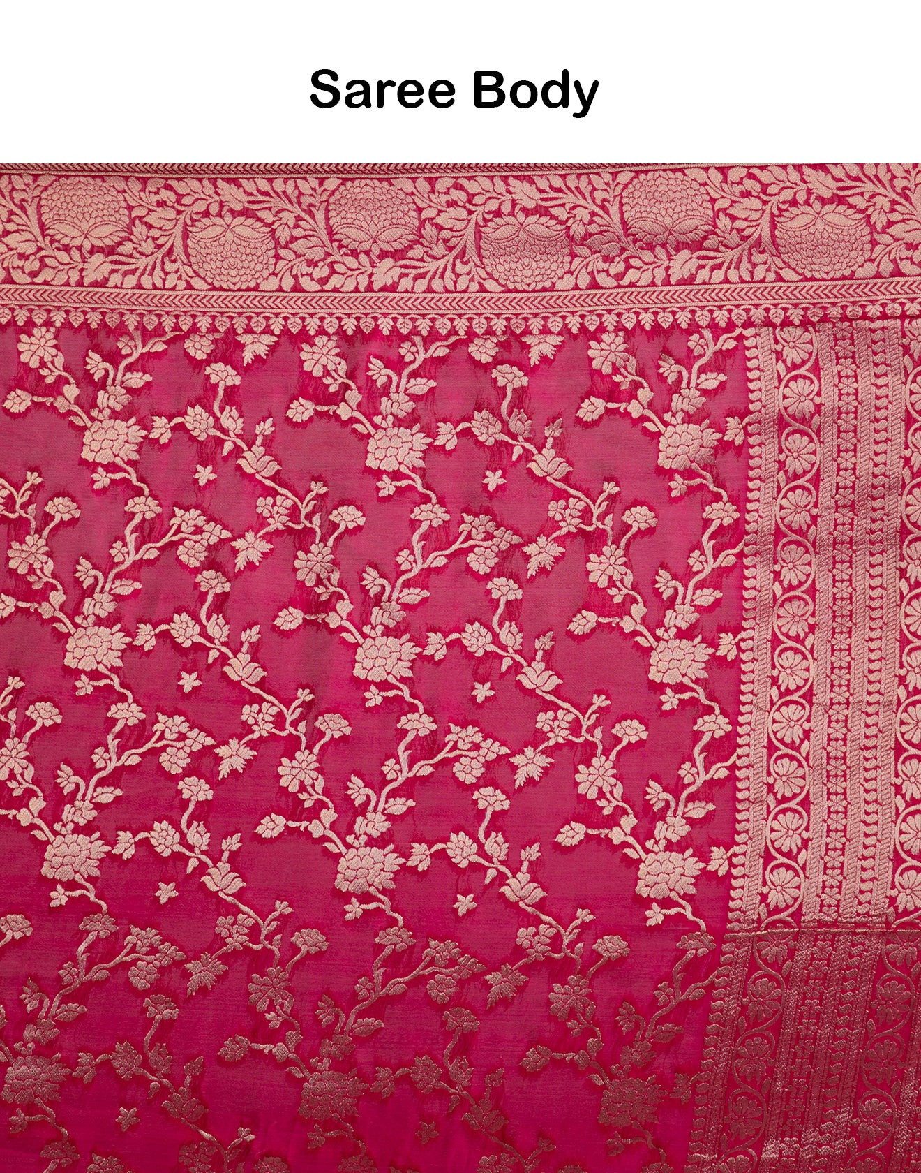 Ruby Pink Banarasi Silk Festive Saree