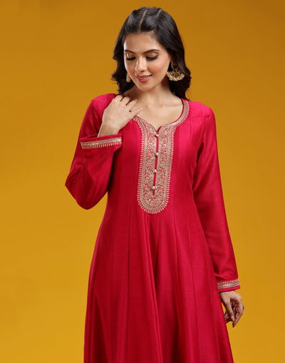 Ruby Petal Kalidaar Festive Anarkali Set