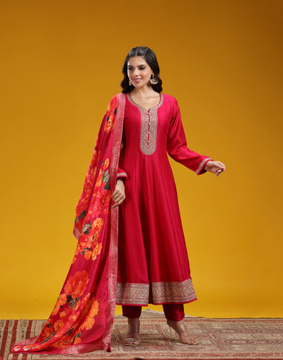 Ruby Petal Kalidaar Festive Anarkali Set