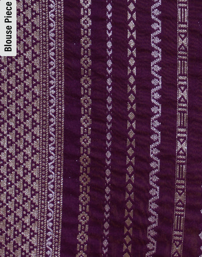 Raisin Plum Pichwai Weave Silk Saree