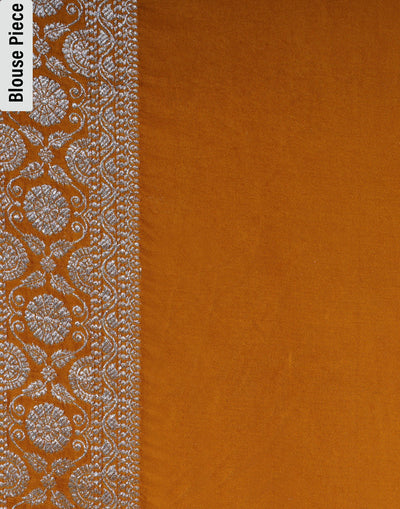 Rust And Gold Festive Silk Saree