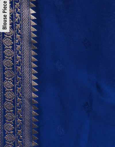 Cosmic Blue With Zari Butti Shimmer Silk Festive Saree