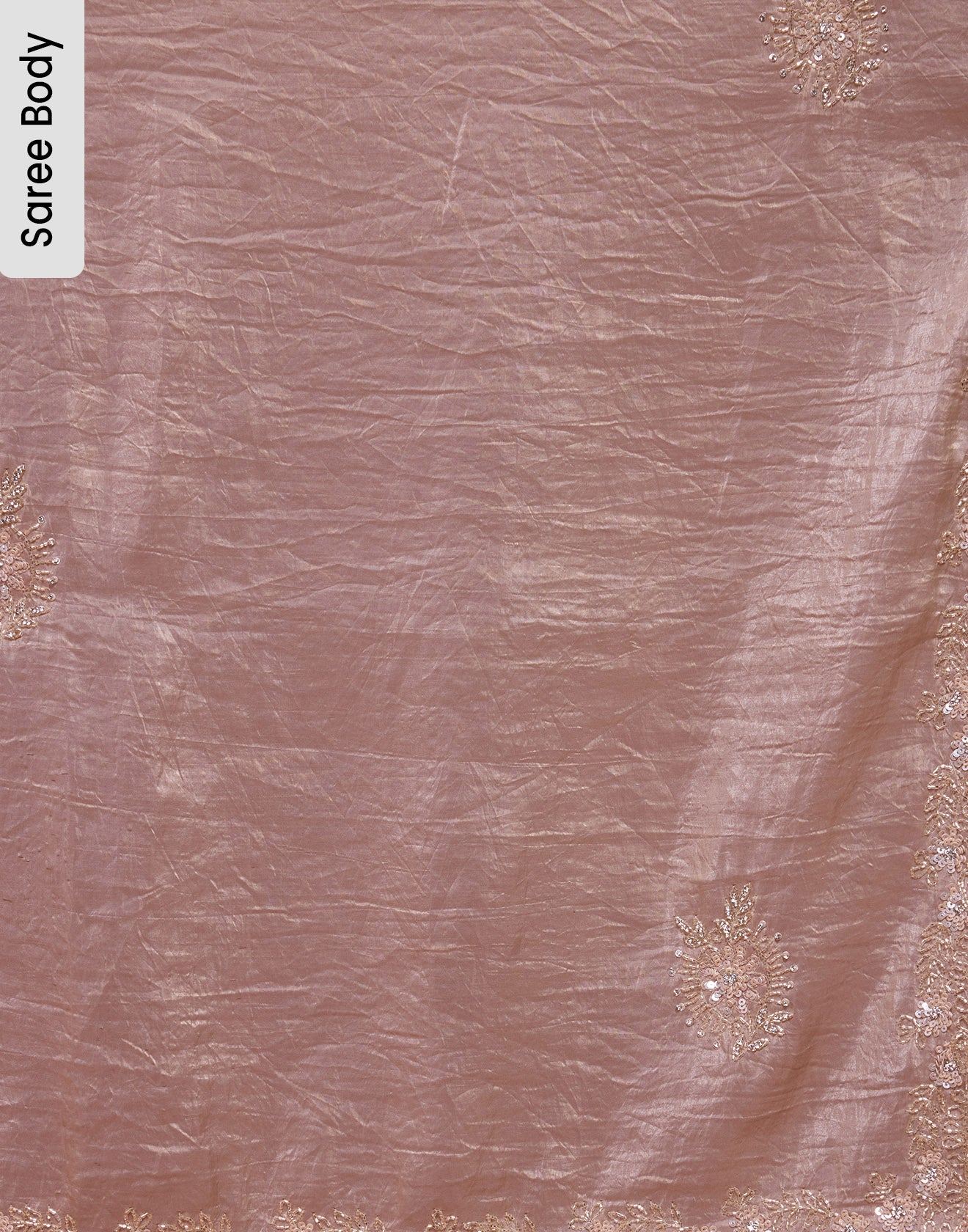 Salmon Peach Embellished Festive Saree