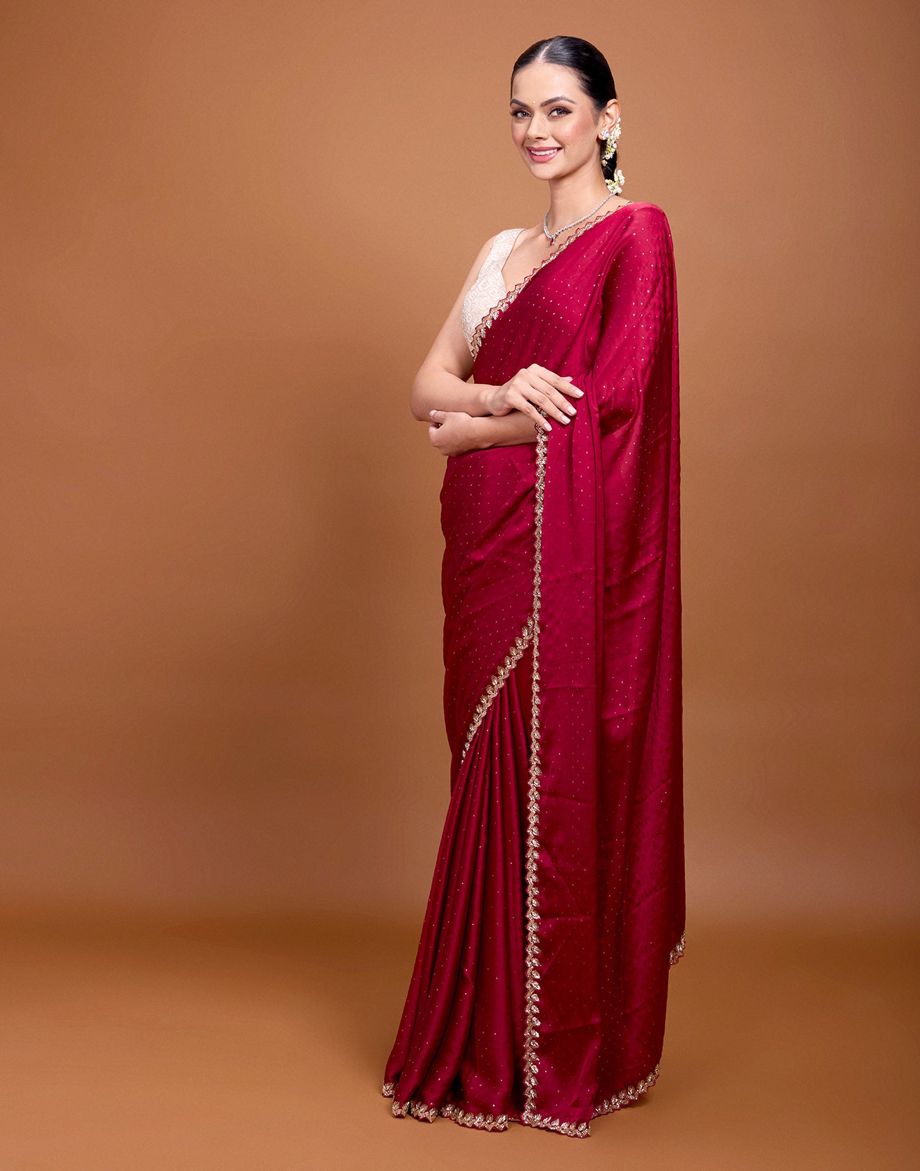 Sangria Ruby Embellished Festive Saree