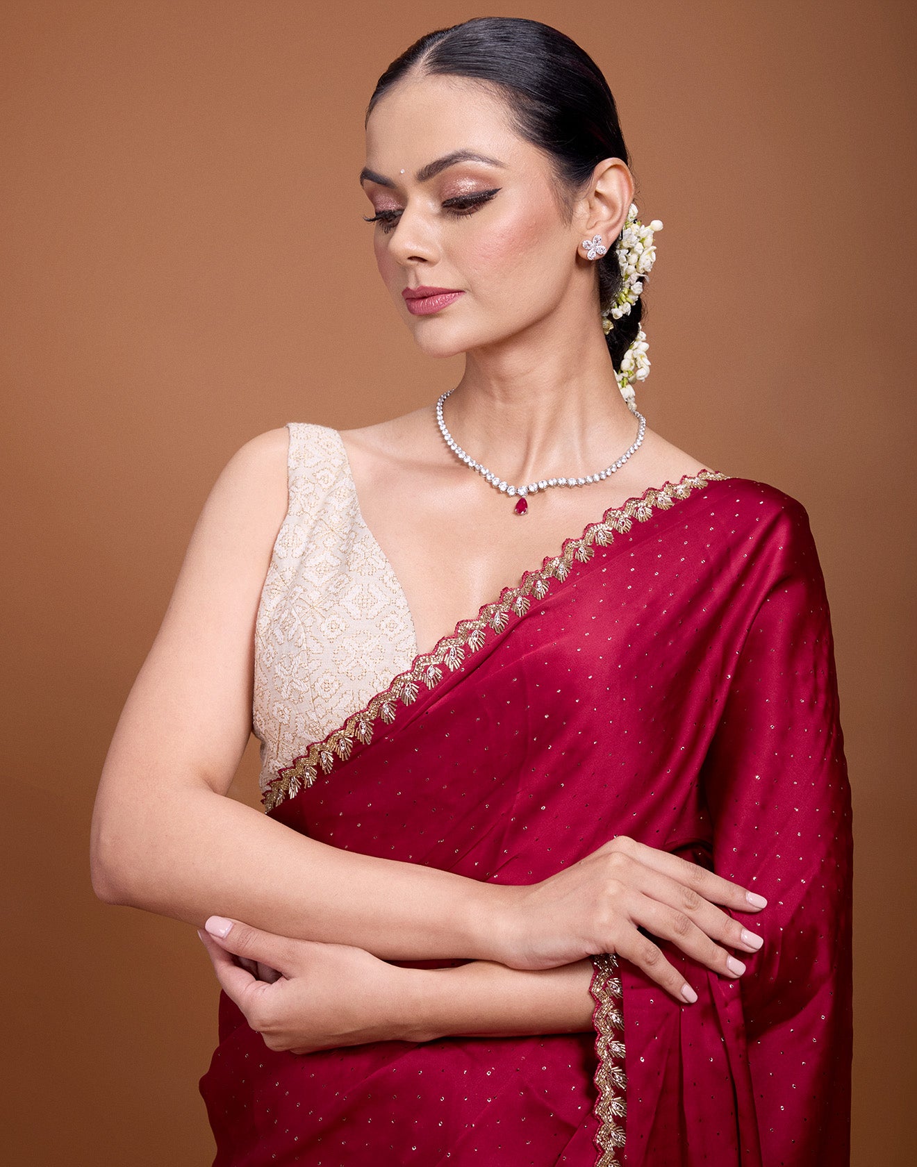 Sangria Ruby Embellished Festive Saree