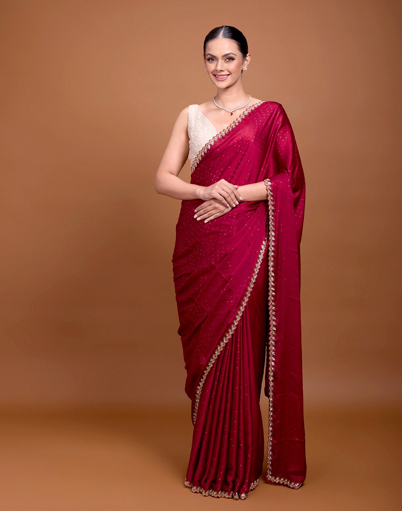 Sangria Ruby Embellished Festive Saree