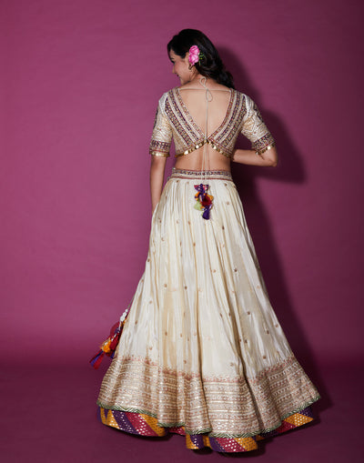 Satranga Embroidered Silk Lehenga Set