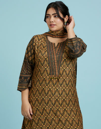 Shades Of Nature Ethnic Printed Workwear Kurta Set