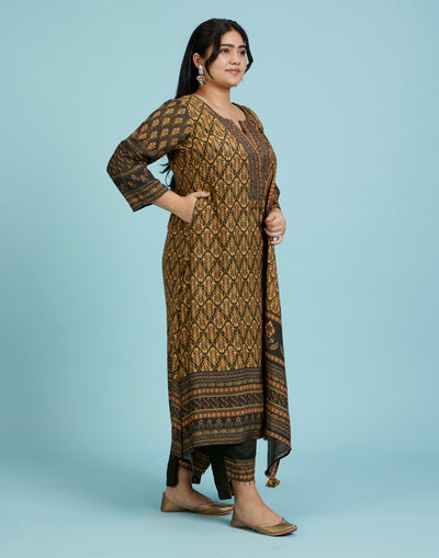 Shades Of Nature Ethnic Printed Workwear Kurta Set