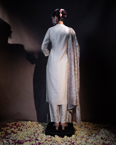 Shining Beige Embroidered Salwar Suit Set
