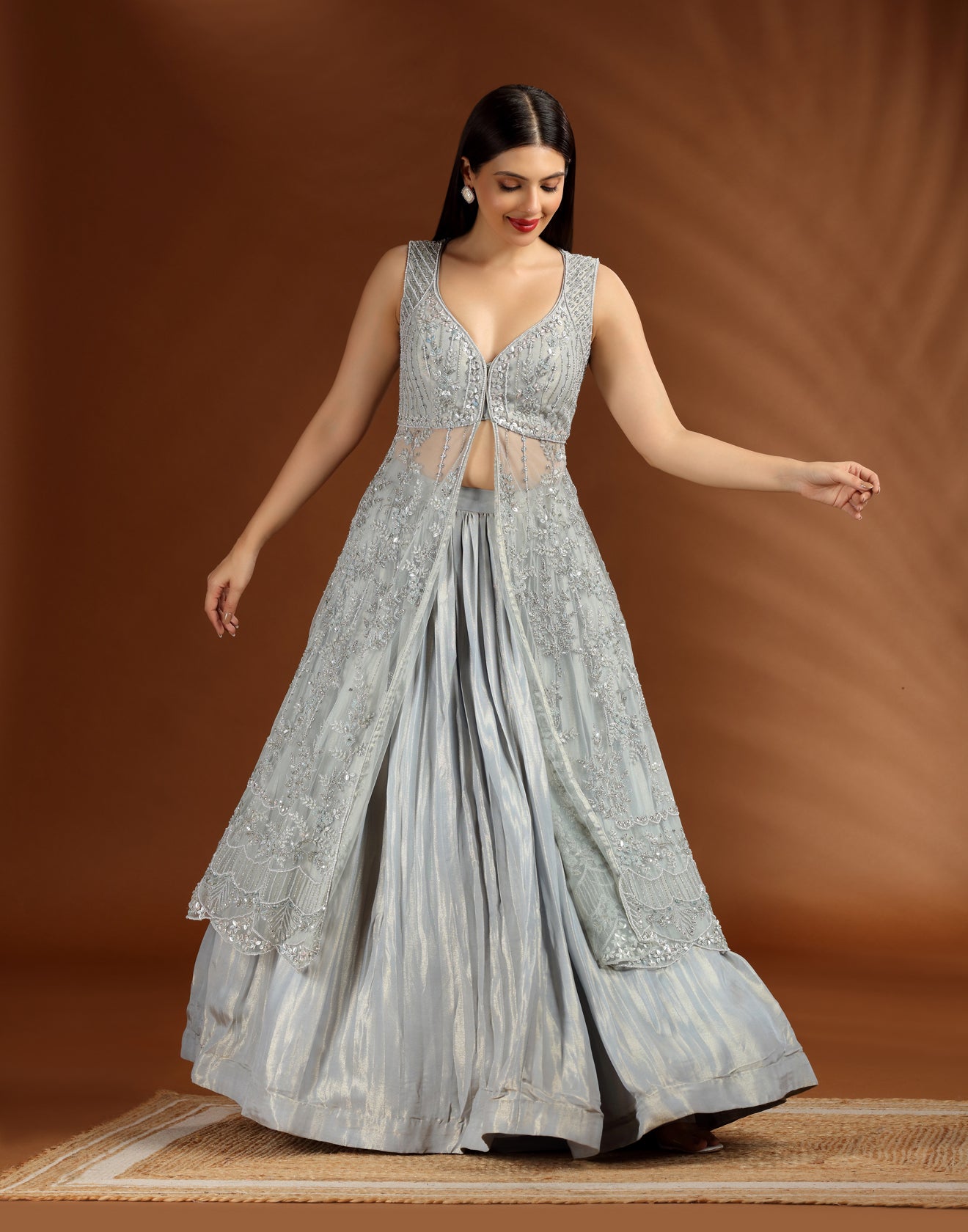 Silver Dust Hand Embroidered Pakistani Suit