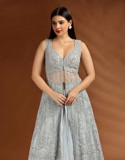 Silver Dust Hand Embroidered Pakistani Suit