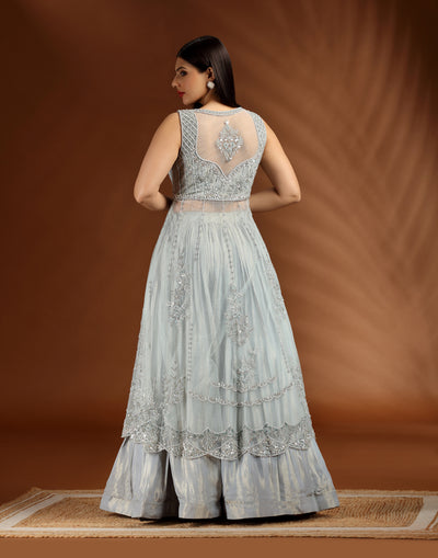 Silver Dust Hand Embroidered Pakistani Suit