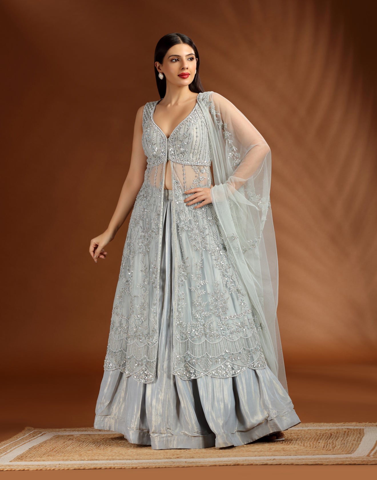 Silver Dust Hand Embroidered Pakistani Suit