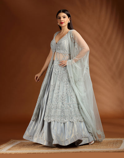 Silver Dust Hand Embroidered Pakistani Suit