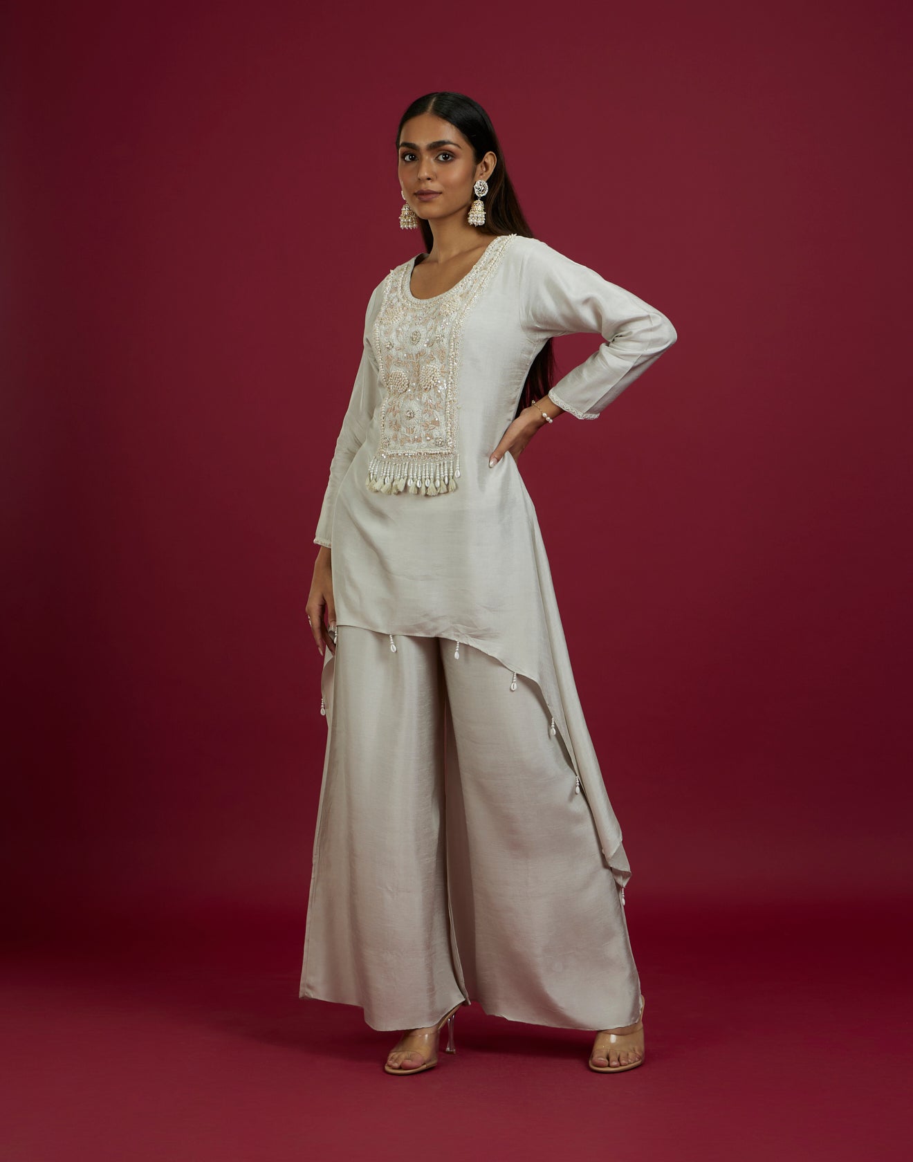 Snow-White In Pearl Festive Co-Ord Kurta Set