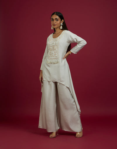 Snow-White In Pearl Festive Co-Ord Kurta Set