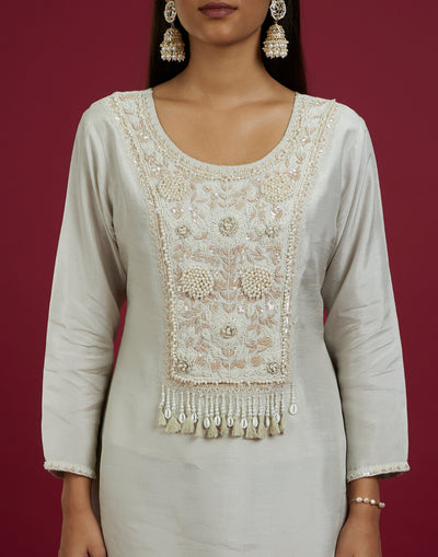 Snow-White In Pearl Festive Co-Ord Kurta Set