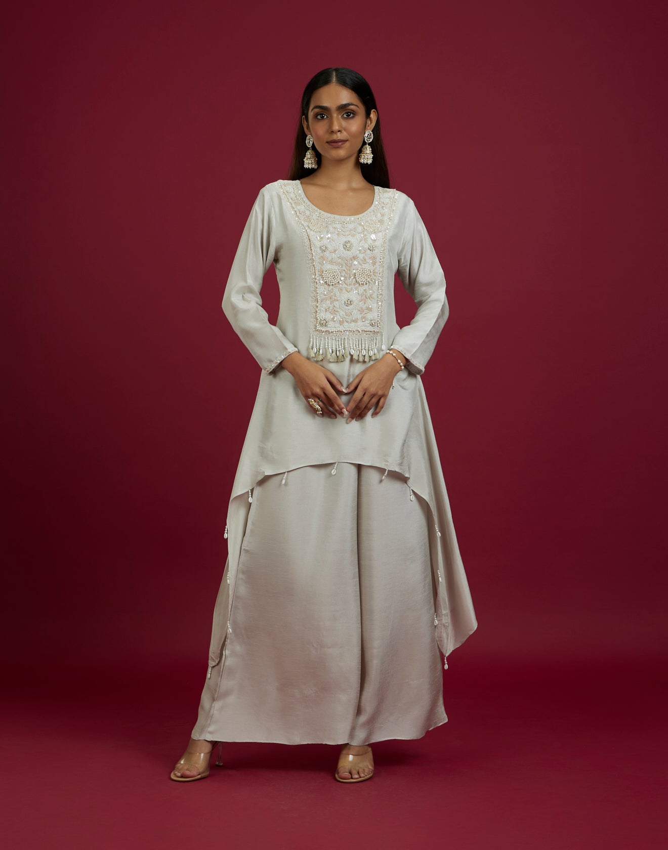 Snow-White In Pearl Festive Co-Ord Kurta Set