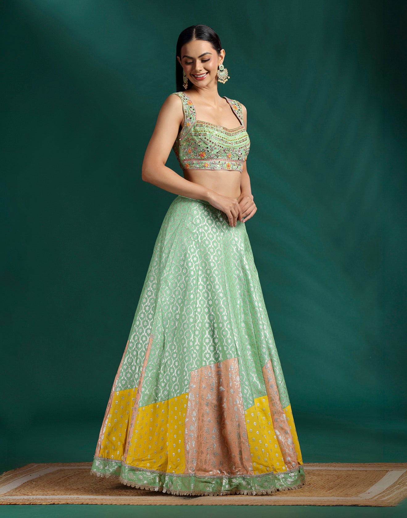 Sorbet Swirl Brocade Lehenga Set