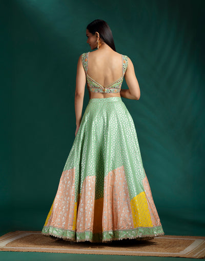 Sorbet Swirl Brocade Lehenga Set