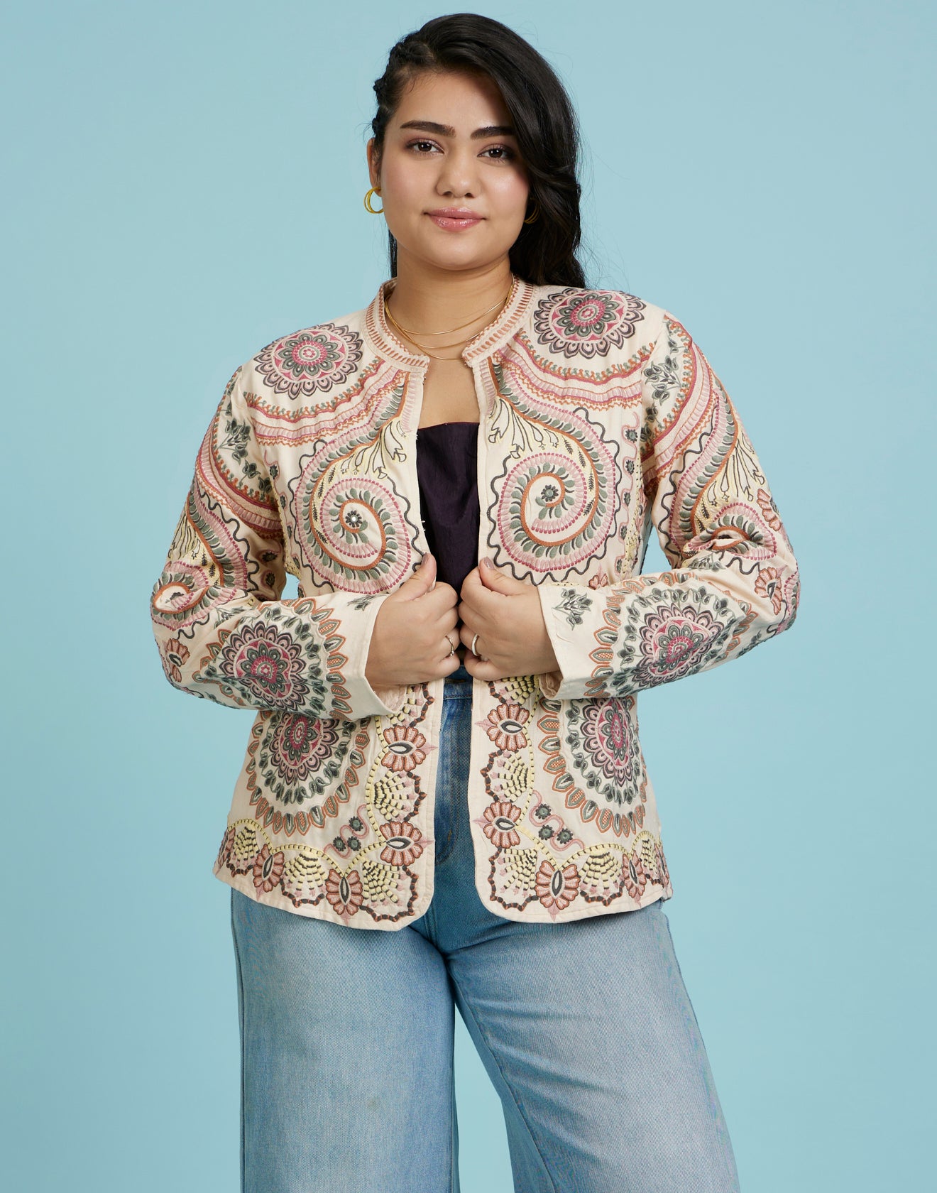 Buy Summer Palette Thread Embroidered Ethnic Jacket online