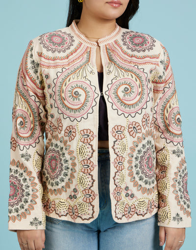 Buy Summer Palette Thread Embroidered Ethnic Jacket online