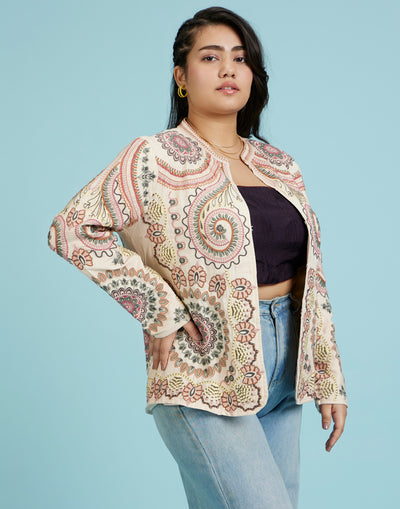 Buy Summer Palette Thread Embroidered Ethnic Jacket online