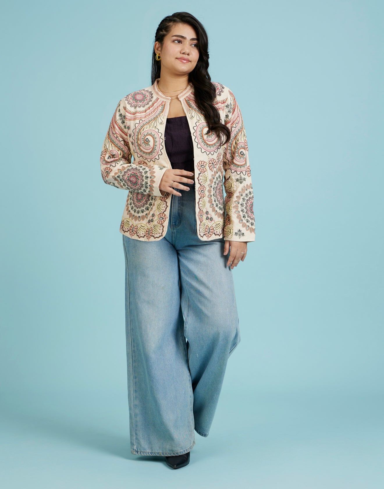 Buy Summer Palette Thread Embroidered Ethnic Jacket online