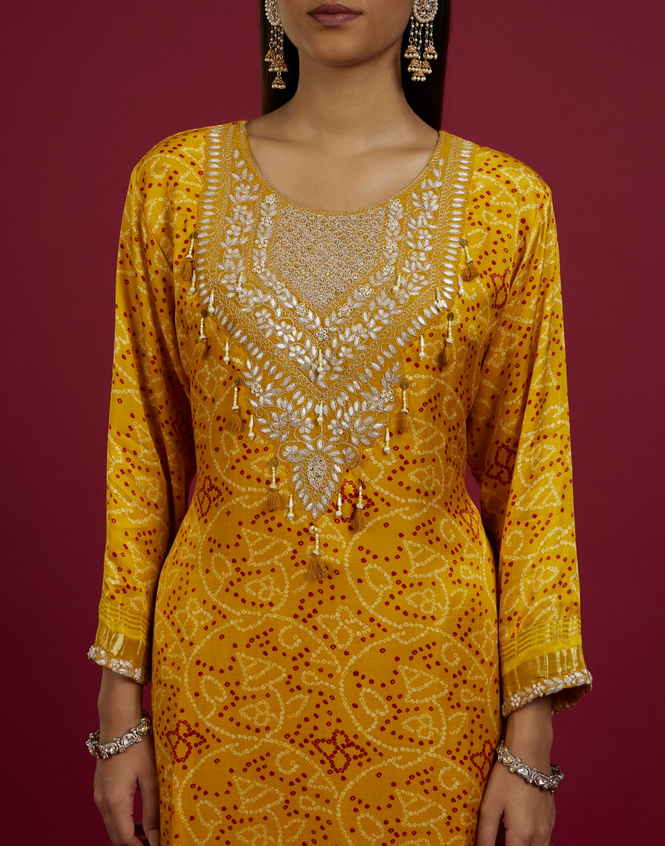 Sunny Yellow Bandhej Festive Kurta Set