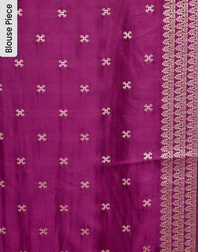 Traditional Aster Jacquard Silk Saree With Haati Border