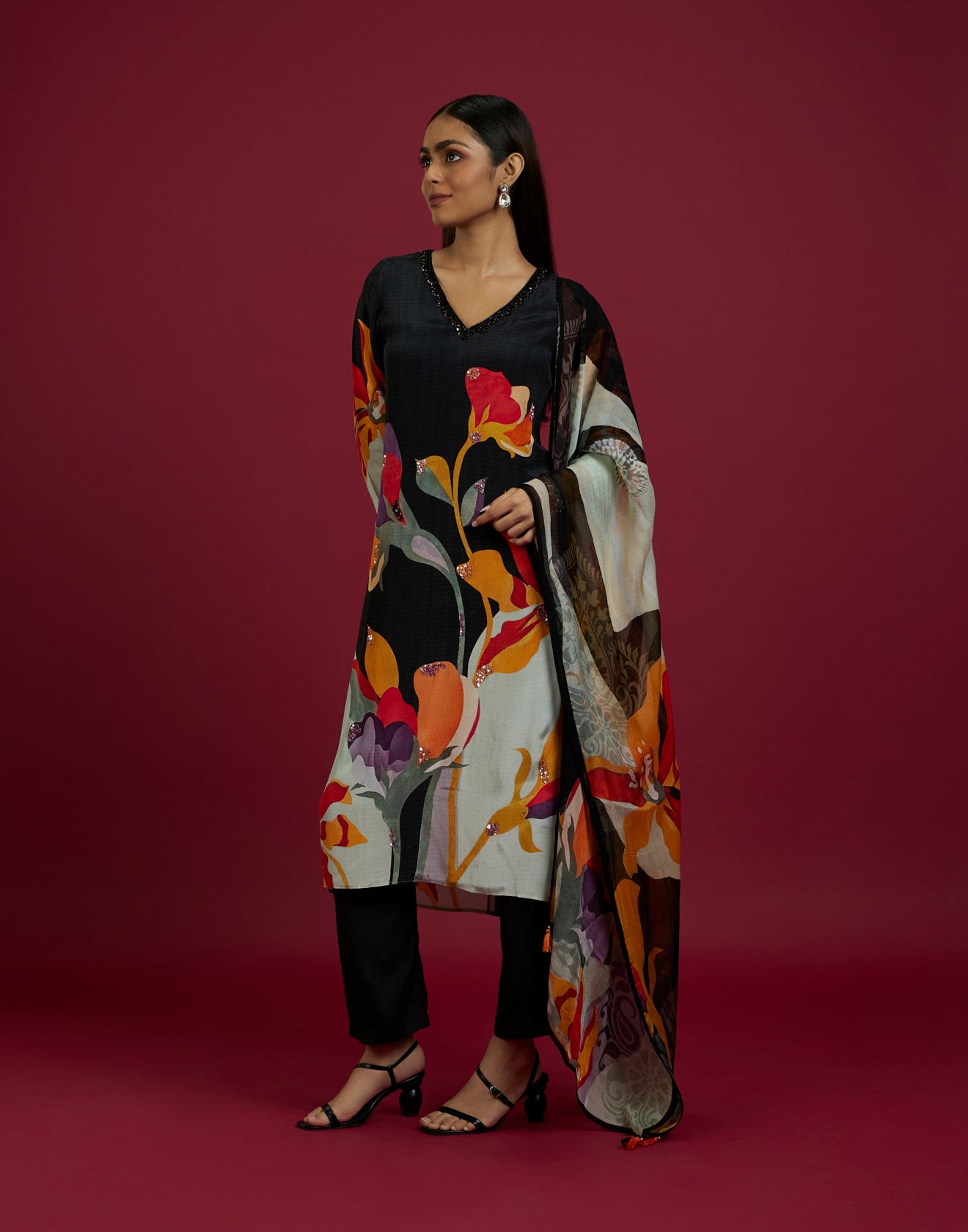 Vibrant Flora Printed Kurta Set