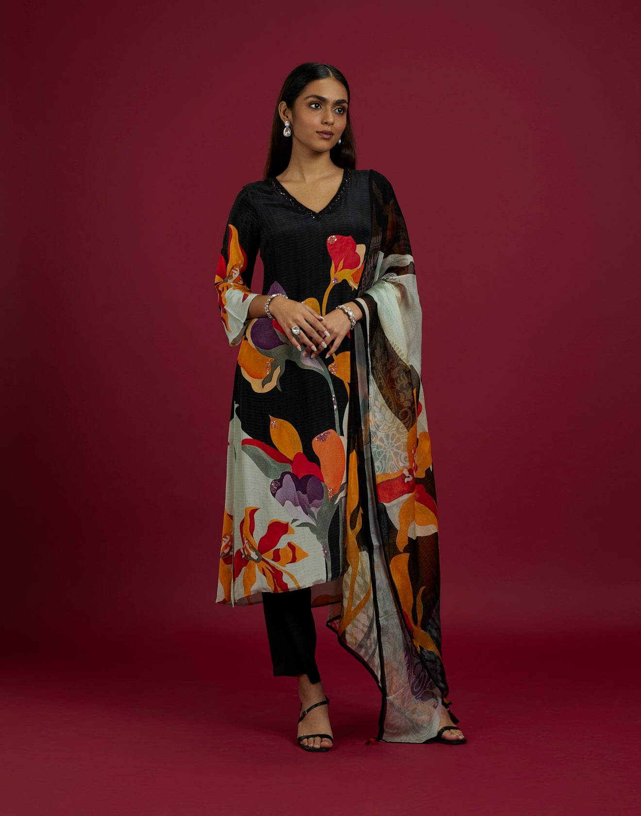 Vibrant Flora Printed Kurta Set