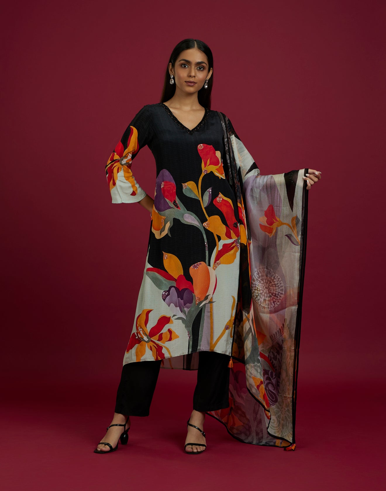 Vibrant Flora Printed Kurta Set