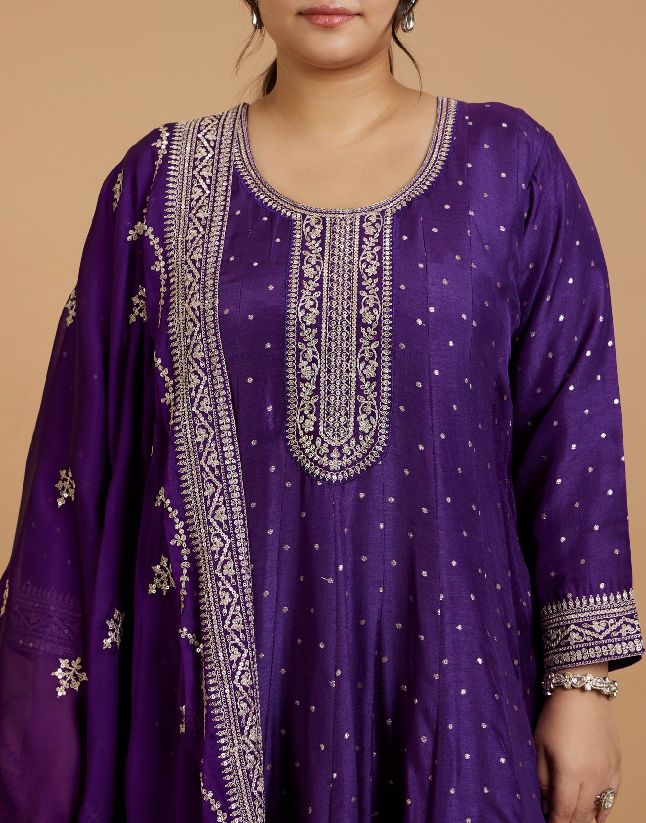 Vibrant Purple Zari Embroidered Designer Sharara Suit