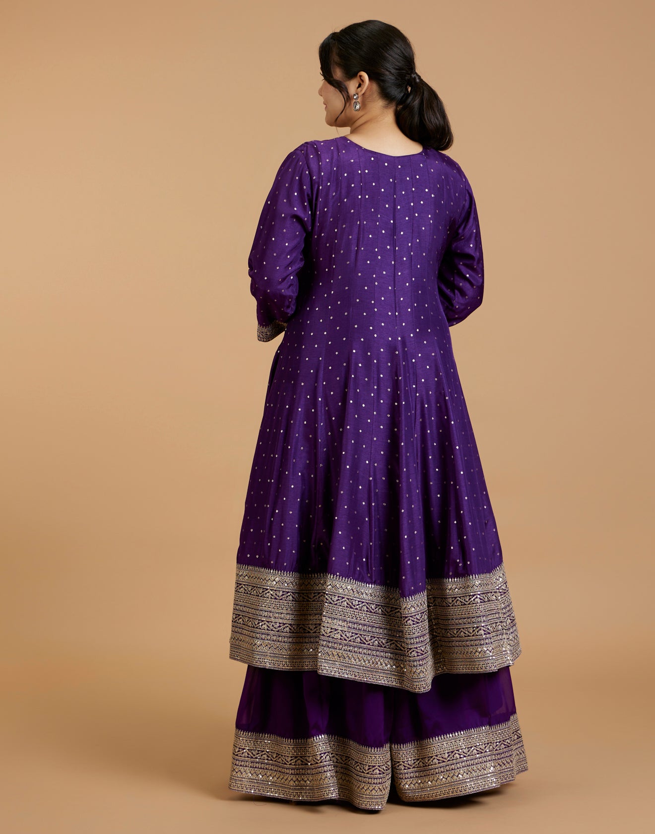 Vibrant Purple Zari Embroidered Designer Sharara Suit