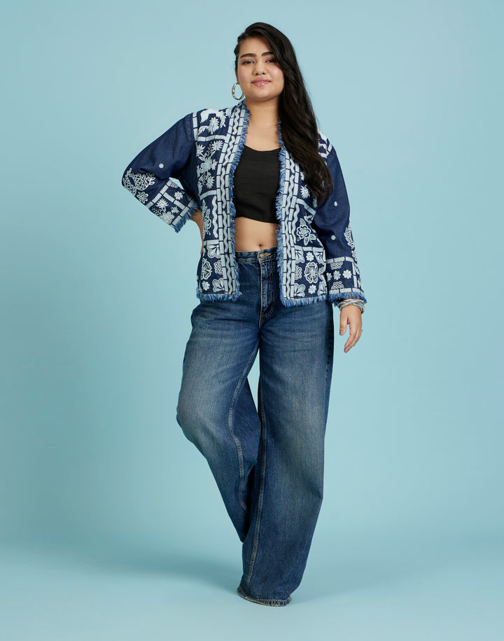 EMBROIDERED RAYON WESTERN JACKET 25ss 新作 Buy SAVI Embroidered Denim Jacket - Shrug for Women 26795566 | Myntra